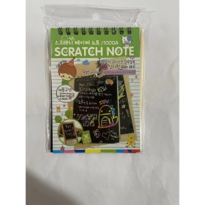 Caiet cu fise razuibile Flippy, DIY Magic Scratch, 12 File, Curcubeu, Creion din Lemn, Cartonase negre, 14.5 x 10 cm, verde - Img 13