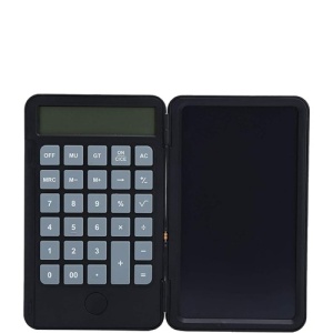Calculator de Mana Reincarcabil cu Tabla de Scris, Flippy, Calculator Portabil, Ecran LCD, Afisaj cu 12 Cifre, Ecran de 15 cm, Culoare Negru - Img 1