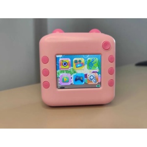 Camera Instantanee pentru Copii, Flippy, cu Functie de Printare, Cablu USB-C, Bluetooth, compatibil iOS/Android, Imprimare APP, Model Urechi, Snur Subtire Inclus, Roz - Img 4