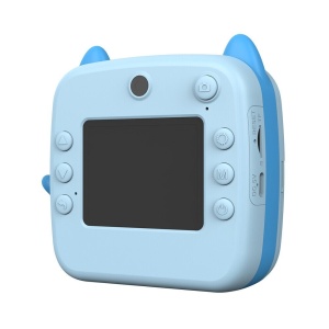 Camera Instantanee pentru Copii, Flippy, cu Functie de Printare, Camera Frontala + Selfie, Cablu USB-C, Bluetooth, Compatibil iOS/Android, Imprimare APP, Model Pisica, Albastru - Img 6