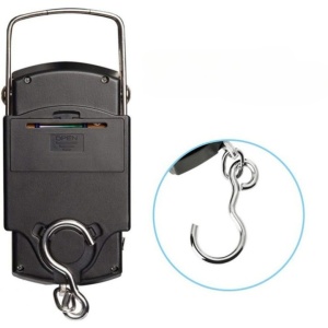 Cantar Digital de Mana cu Carlig, Flippy, Cantar Portabil, Pescuit, cu Maner, Capacitate 50 kg, cu Metru Incorporat, 20.5 x 6 x 2.5 cm, Negru - Img 9