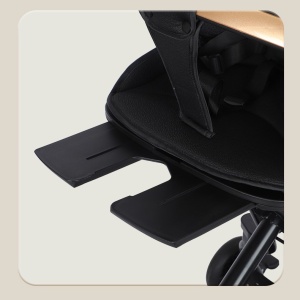 Carucior Sport Flippy 3in1, 6-36 Luni, Reversibil, Pliabil, Tavita pentru Masa, Pozitie de Somn, Centura de Siguranta, Roti 360, Suport Pahar, Copertina pentru Soare, 32x63x95cm, Bej Model Cosmos - Img 4