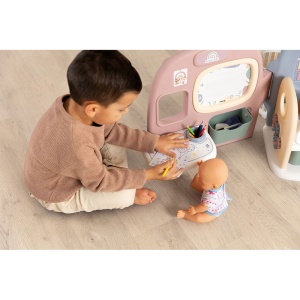 Centru de ingrijire pentru papusi Smoby Baby Care Childcare Center albastru roz cu accesorii - Img 9