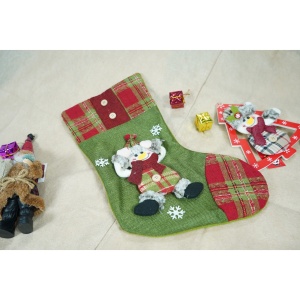 Ciorap Cadouri, Flippy,cu model elf,verde, marimea 20x30 cm, textil, interior - Img 2