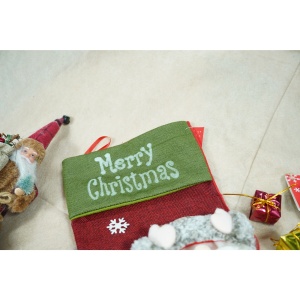 Ciorap Cadouri,Flippy, cu model Mos Craciun, rosu, marimea 20x40 cm, textil, interior - Img 5