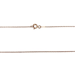 Colier din Argint 925, Coronita Dubla Placata cu Aur Roz 40+5 cm - Img 3