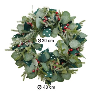 Coronita de Craciun pentru usa, Rosu-Verde, 40 cm, PVC, Artificiala, Decorata, Interior/Exterior, Flippy - Img 11