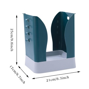 Cos de Gunoi Extensibil, Flippy, din Plastic, Reglabil, Pliabil, Versatil, pentru Bucatarie, Baie sau Birou, Cos Universal, 21x25x17 cm, Albastru Gri - Img 5