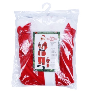 Costum Mos Craciun Flippy® Baiat, 10-12 ani, 5 piese, Catifea - Img 2