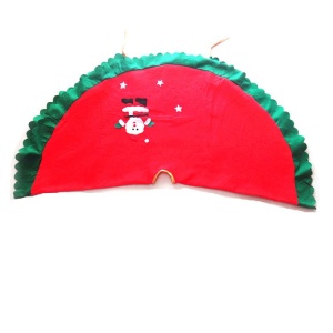 Covoras pentru Bradul de Craciun, Flippy, din Tesatura Pufoasa, cu Fundite de Prindere, Model Mos Craciun, Rosu/ Verde, Diametru 90 cm - Img 5