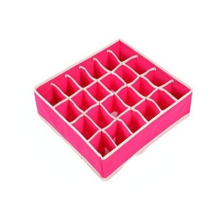 Cutie De Depozitare, Flippy, Pentru Lenjerie, Sosete Si Sutiene, Material Textil, 24 Compartimente, 32 x 32 x 10 cm, Culoare Roz - Img 1