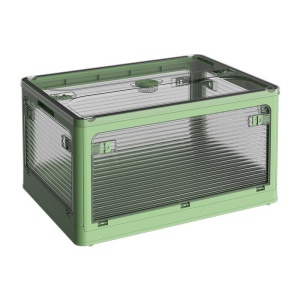 Cutie de depozitare pliabila, Flippy, Cu capac, 85 L, Plastic, 60x42x34 cm, Albastru - Img 5
