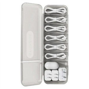 Cutie Organizatoare pentru Cabluri, Flippy, din Plastic, 28 x 9 x 6 cm, Alb - Img 3