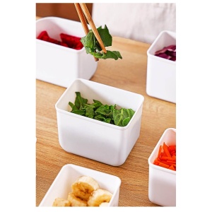 Cutie pentru Depozitare Alimente, Flippy, 8 Compartimente cu Capac, Material PET+PP, 29 x 20 x 9 cm, Alb/Transparent - Img 7