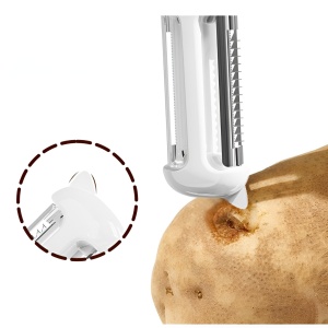 Cutit de Fructe Multifunctional, Flippy, Razatoare, Curatator Fructe-Legume, Deschizator de Sticle, 18.1x3.8x2cm, Alb - Img 9