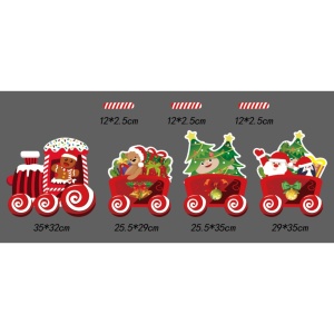 Decoratiune de Craciun, Flippy, pentru Gradina, Tip Trenulet, 4 Figurine + Bete de Infipt in Pamant, din Plastic, Impermeabil, Model Tren cu Omul Briosa in Locomotiva, Multicolor - Img 5