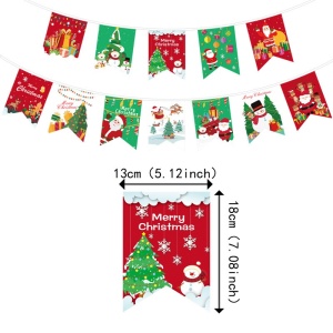 Decoratiune de Craciun, Flippy, Tip Banner, 12 Piese, pentru Usa sau Perete, Multicolor, Sfoara Inclusa, Model A - Img 3