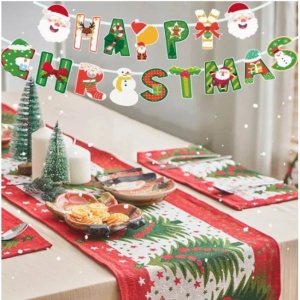 Decoratiune de Craciun, Flippy, Tip Banner, 16 Piese, pentru Usa sau Perete, Multicolor, Sfoara Inclusa, Model C - Img 4
