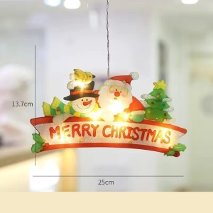 Decoratiune de Craciun pentru fereastra Flippy, Merry Christmas, cu LED-uri, 24 cm, alb cald - Img 2