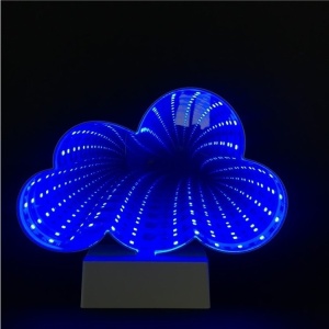 Decoratiune Luminoasa cu Baterii/USB Neon Model Norisor 20 cm Alb Rece - Img 3