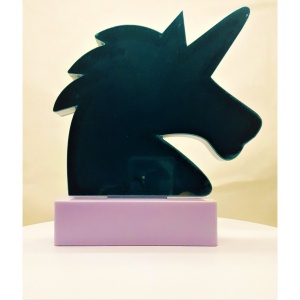 Decoratiune Luminoasa cu Baterii/USB Neon Model Unicorn Alb Rece 20 cm - Img 3