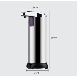 Dispenser pentru Sapun Lichid/Dezinfectant, Flippy, cu Senzor Infrarosu de Miscare, din Otel Inoxidabil, 250 ml, 19 x 11 cm, Gri - Img 5