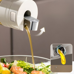 Dispenser pentru Ulei, Flippy, Deschidere si Inchidere Automata a Rezervorul, cu Inductie Gravitationala, 550 ml, 12x7.6x20.5 cm, Alb - Img 10