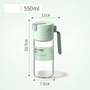 Dispenser pentru Ulei, Flippy, Deschidere si Inchidere Automata a Rezervorul, cu Inductie Gravitationala, 550 ml, 12x7.6x20.5 cm, Verde - Img 4