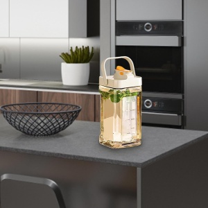 Dozator portabil pentru bauturi Flippy, 3.5 litri, capac etans, duza deschidere/inchidere, recipent din plastic, gradat, filtru, maner, 29.7 x 14.1 x 14.4 cm, pentru diverse bauturi, alb - Img 10