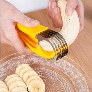 Feliator pentru Alimente, Flippy, Accesoriu pentru Bucatarie, Cutit pentru Legume si Fructe, Model Banana, Ergonomic, 17.5x5x4 cm, Galben - Img 7