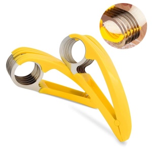 Feliator pentru Alimente, Flippy, Accesoriu pentru Bucatarie, Cutit pentru Legume si Fructe, Model Banana, Ergonomic, 17.5x5x4 cm, Galben - Img 12