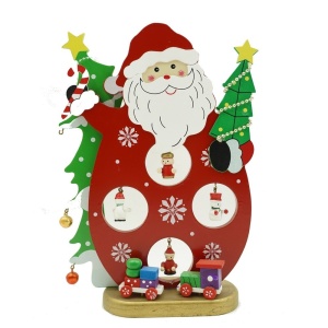 Figurina decorata, Mos Craciun, Rosu, din Lemn, 18 cm x 24.5 cm, Interior, Flippy - Img 1