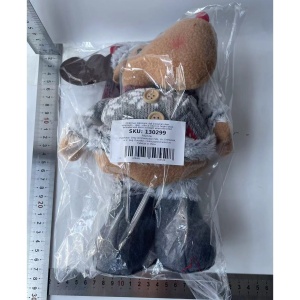 Figurina Decorativa, Pentru Craciun, Flippy, Ren, Picioare Telescopice, Inaltime Reglabila 44-54cm, Bluza cu Fulgi, Rosu/Gri - Img 6