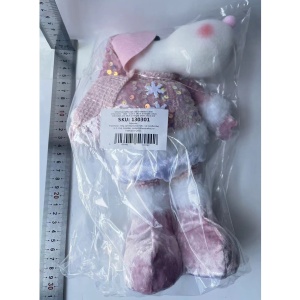 Figurina Decorativa, Pentru Craciun, Flippy, Ren, Picioare Telescopice, Inaltime Reglabila 44-54cm, Bluza cu Paiete, Roz - Img 6