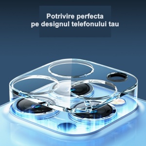Folie Sticla pentru Camera Apple iPhone 15 Pro / 15 Pro Max, Full Glue Negru - Img 4