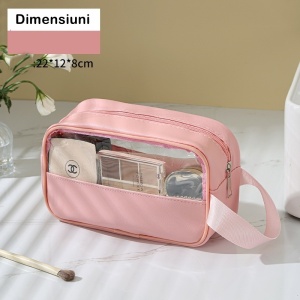Geanta cosmetice Flippy, pentru voiaj sau organizare, 22 x 12 x 8 cm, roz - Img 4