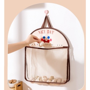 Geanta de Depozitare, Flippy, Tip Saculet, de Agatat, Multifunctionala, din Plasa, 40 x 10 x 44 cm, Maro - Img 6