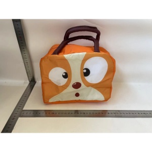 Geantă Frigorifică, Flippy, cu Desene Animat, Portabilă pentru Copii, de Prânz, din Pânză Oxford, 22x14x19 cm, Model Catelus, Maro - Img 2