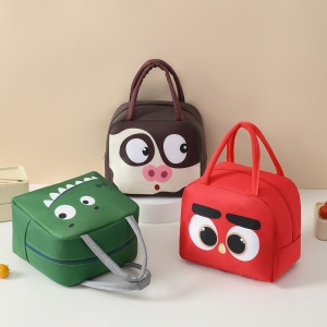 Geantă Frigorifică, Flippy, cu Desene Animat, Portabilă pentru Copii, de Prânz, din Pânză Oxford, 22x14x19 cm, Model Pasare, Rosu - Img 5