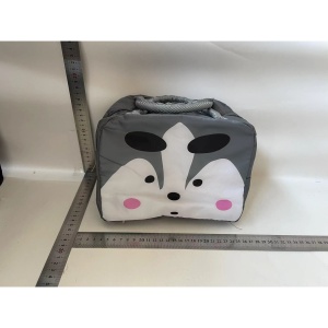 Geantă Frigorifică, Flippy, cu Desene Animat, Portabilă pentru Copii, de Prânz, din Pânză Oxford, 22x14x19 cm, Model Vulpe, Gri - Img 2