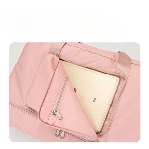 Geanta Pliabila, Flippy, pentru Voiaj, Buzunare Multiple, de Mana, Impermeabila, Material Textil, Capacitate 8 Kg, Dimensiune Deschisa 42x28x10 cm, Roz - Img 6