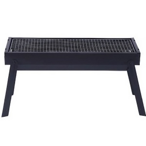 Gratar Portabil, Flippy, Confectionat din Metal, pentru Picnic, Gradina, Terasa, Camping, Dimensiuni Reduse, 60x22x23 cm, Negru