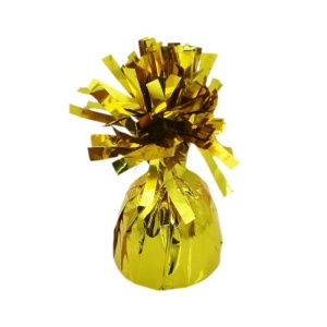 Greutate pentru Baloane cu Heliu, Flippy, din Folie cu Franjuri, 170g, 13 x 5 x 3 cm, Auriu - Img 5