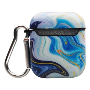 Husa AirPods cu Inel Prindere Marble Albastru - Img 7