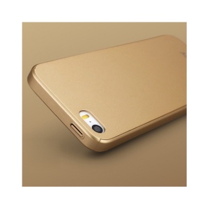 Husa Apple iPhone 5/5S/SE IPAKY Full Cover 360 Auriu cu Folie Cadou - Img 5