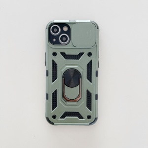Husa de protectie Flippy compatibila cu Apple iPhone 13 Defender Model 4 cu suport,Verde - Img 2