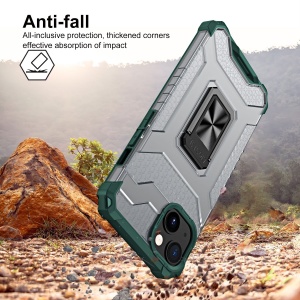 Husa de protectie Flippy compatibila cu Apple iPhone 13 Mini Acrylic Armor cu suport Verde Inchis - Img 4