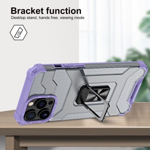 Husa de protectie Flippy compatibila cu Apple iPhone 13 Pro Acrylic Armor cu suport Mov - Img 4