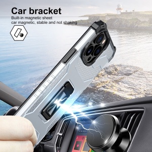 Husa de protectie Flippy compatibila cu Apple iPhone 13 Pro Acrylic Armor cu suport Negru - Img 4