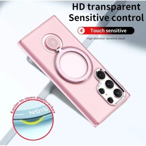 Husa de protectie Flippy, cu incarcare Wireless, Tehnologie Magsafe, TPU, Inel magnetic rotativ cu functie de suport, pentru Samsung Galaxy S23 Ultra , Rose Gold - Img 2